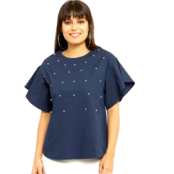Zara Tops - 🛍Bundle sale🛍Zara NWT beaded oversized bell sleeve top small